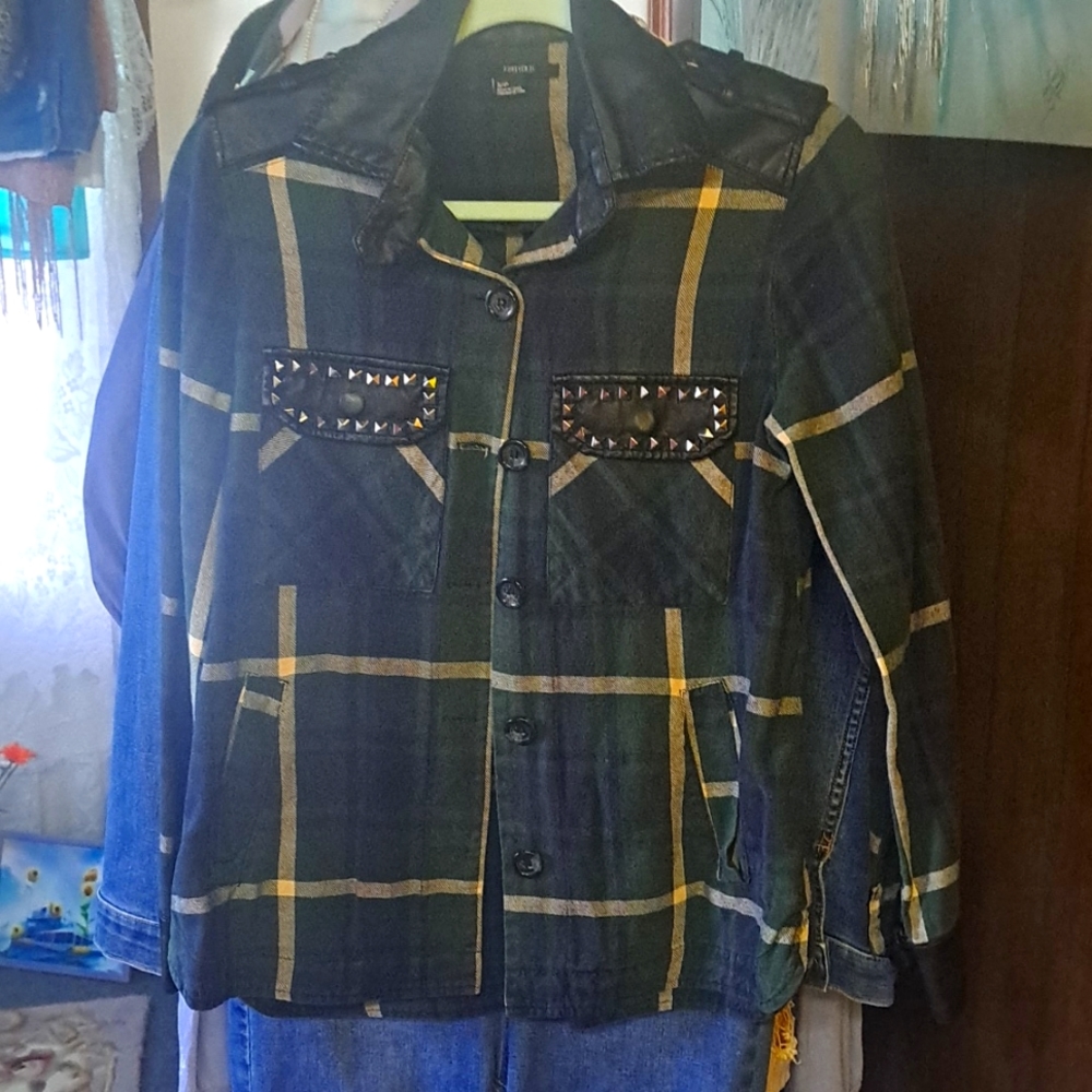 Forever 21 Jacket with faux leather